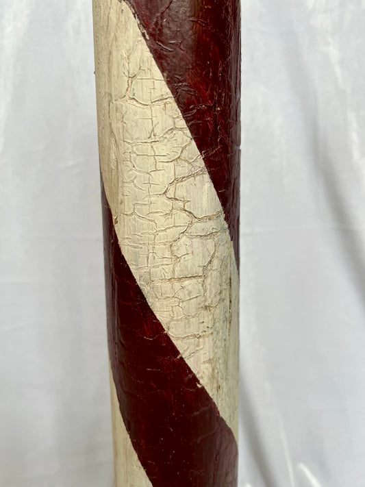 Antique Hand Painted Wooden Barber Pole