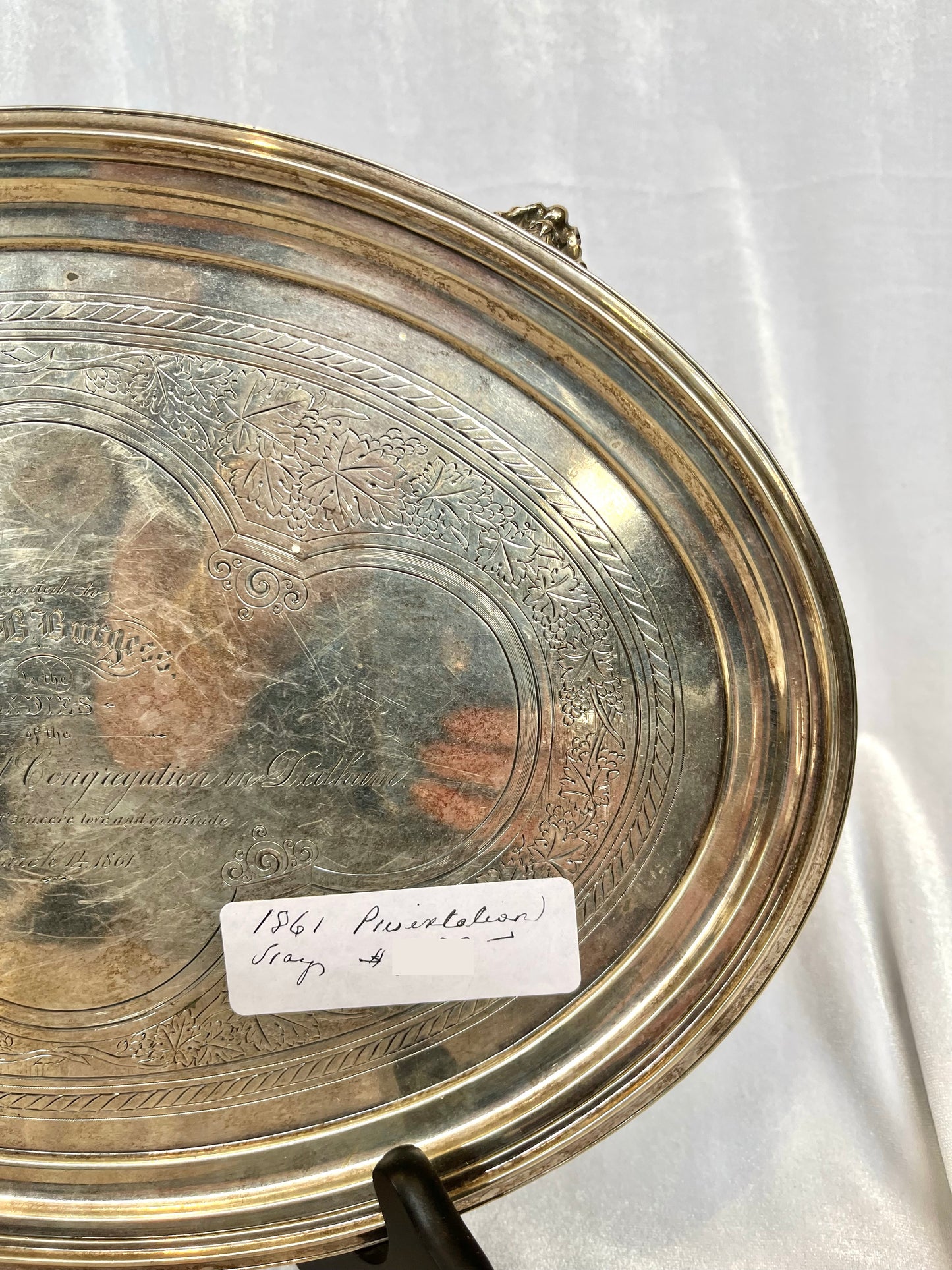 19th Century Coin Silver Presentation Plate