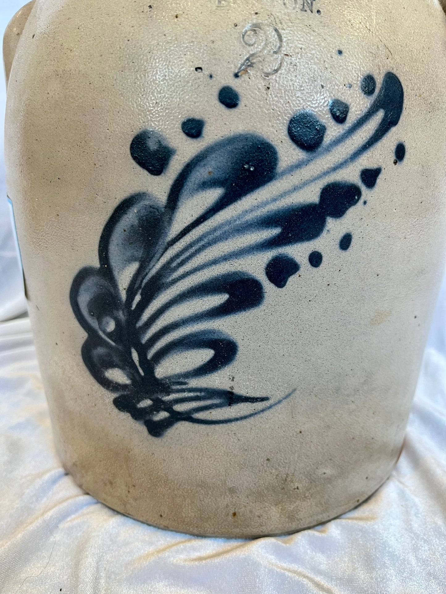 19th Century E.E. Hall & Co Boston Salt Glazed Crock