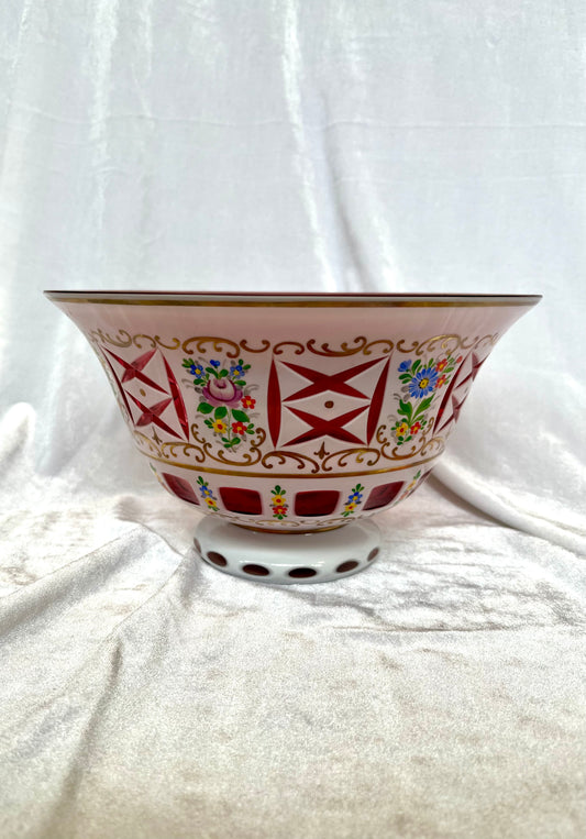 Victorian Floral Glass Bowl