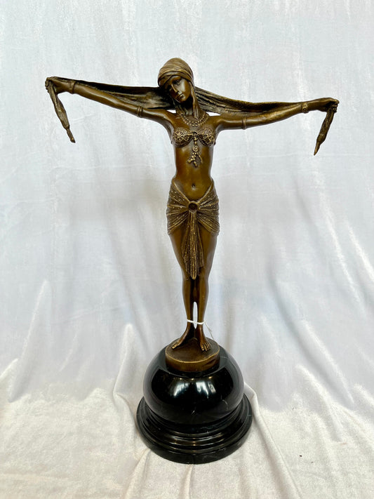 Claire Jeanne Roberte Colinet French 19th c. Bronze Sculpture of Dancer