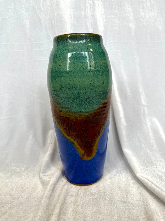 Brooman Pottery Blue and Brown Vase