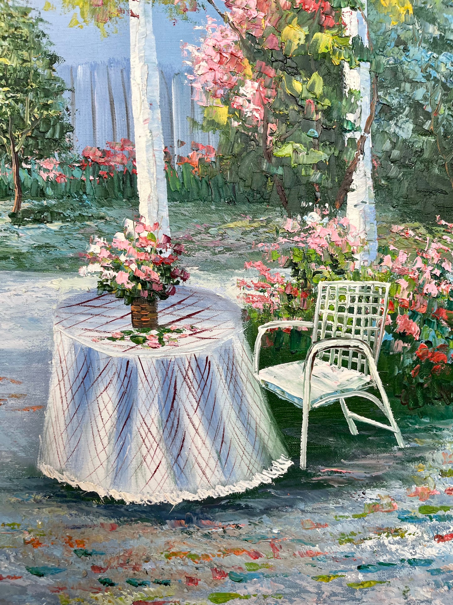 Garden Patio Painting by Ruben Bore French Artist