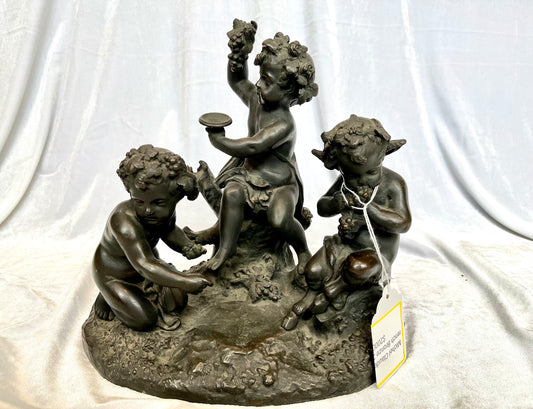 Claude Michel (Clodion) French Bronze Sculpture of 3 Children